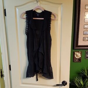 SIMPLY IRRESISTBLE CHIC BLACK SLEEVELESS OPEN FRONT CARDIGAN